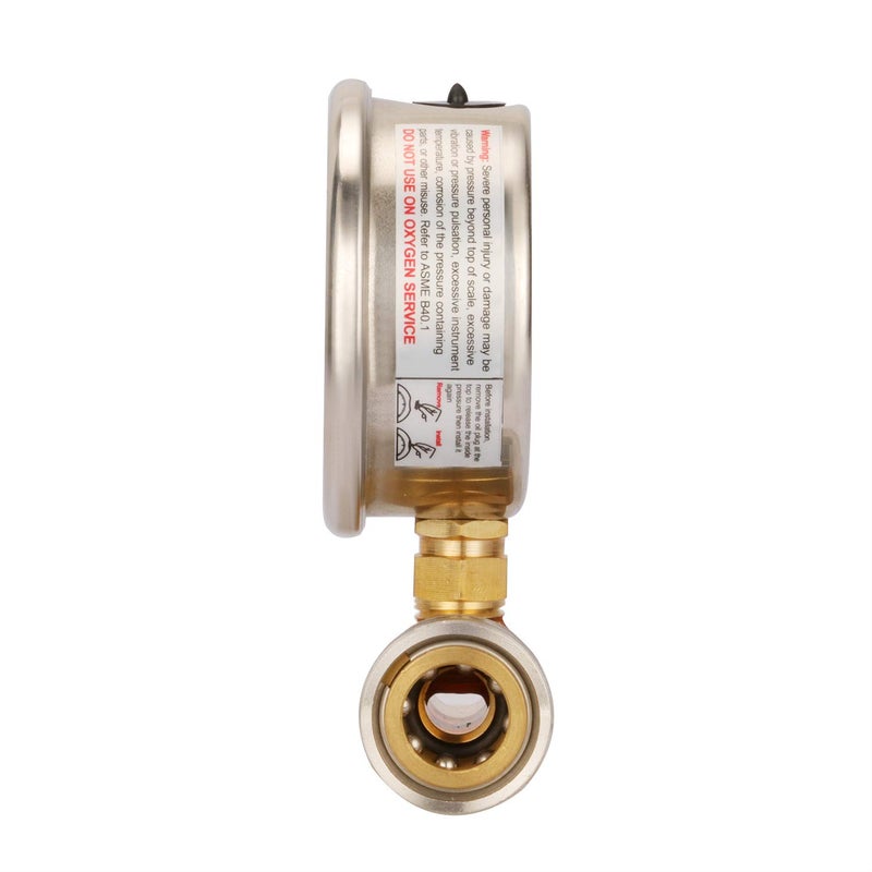 Measureman 2-1/2" Pressure Washer Pressure Gauge Kit 3/8 Inch Quick Connect 0-5000 PSI Glycerin Filled - Image 3